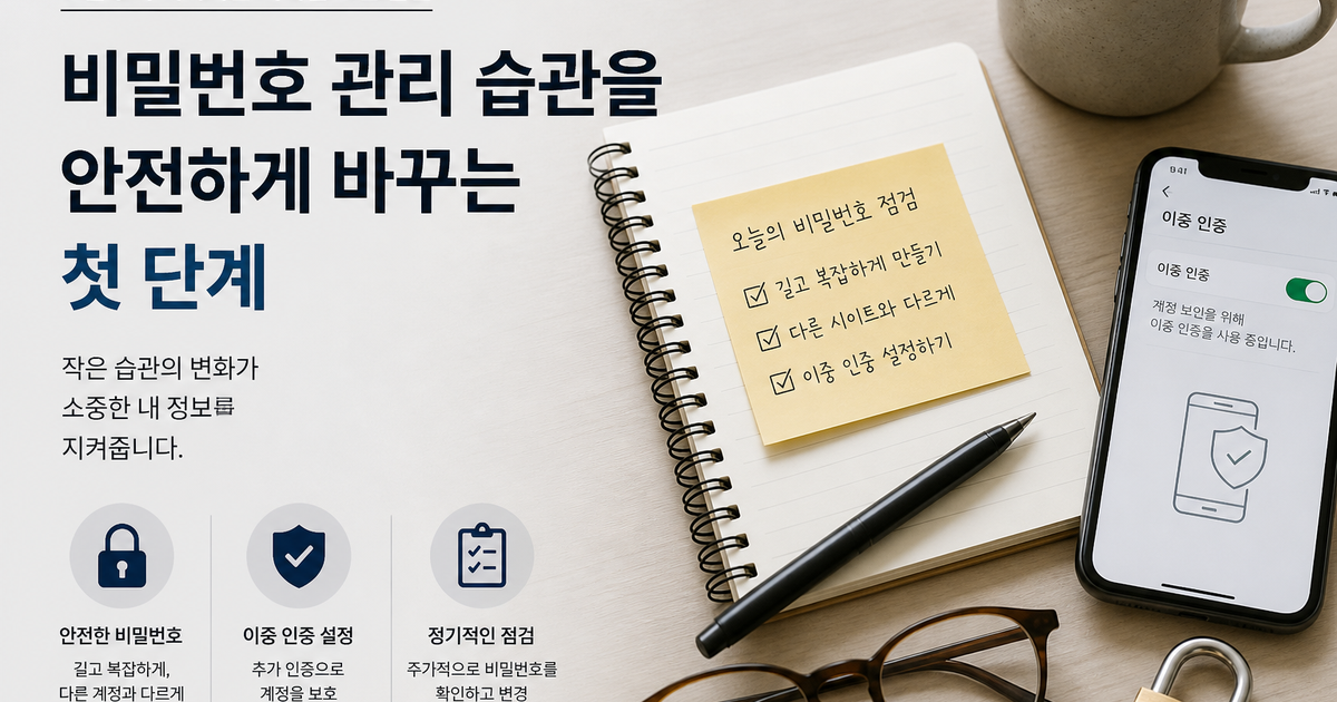 비밀번호 관리 습관을 안전하게 바꾸는 첫 단계