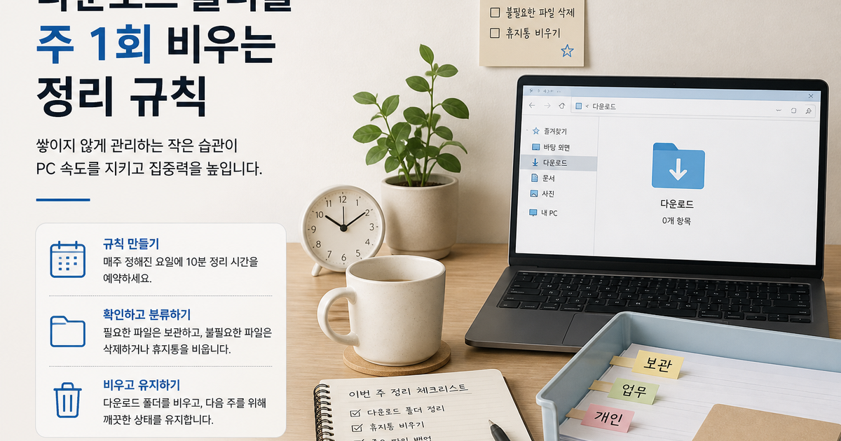 다운로드 폴더를 주 1회 비우는 정리 규칙