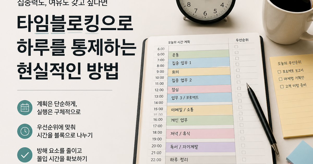 타임블로킹으로 하루를 통제하는 현실적인 방법