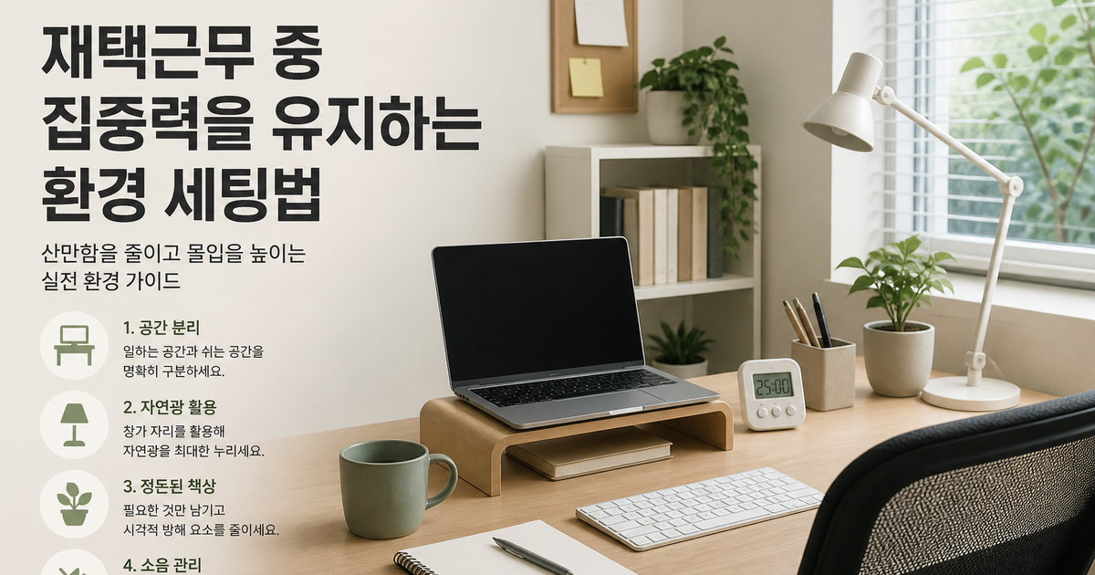 재택근무 중 집중력을 유지하는 환경 세팅법