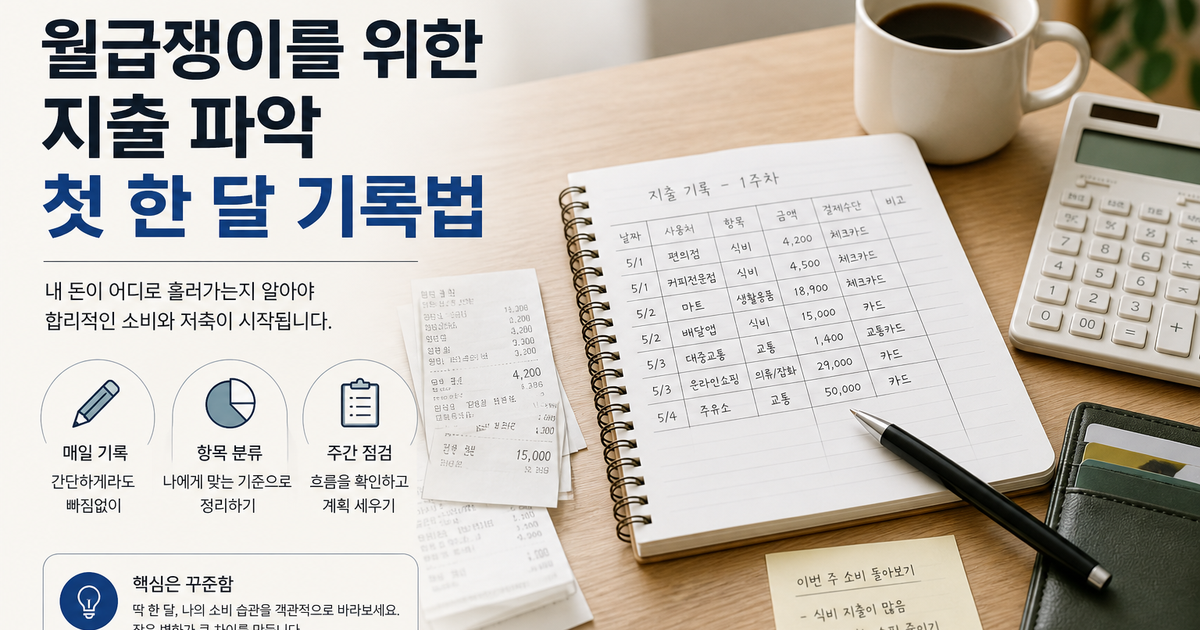 월급쟁이를 위한 지출 파악 첫 한 달 기록법