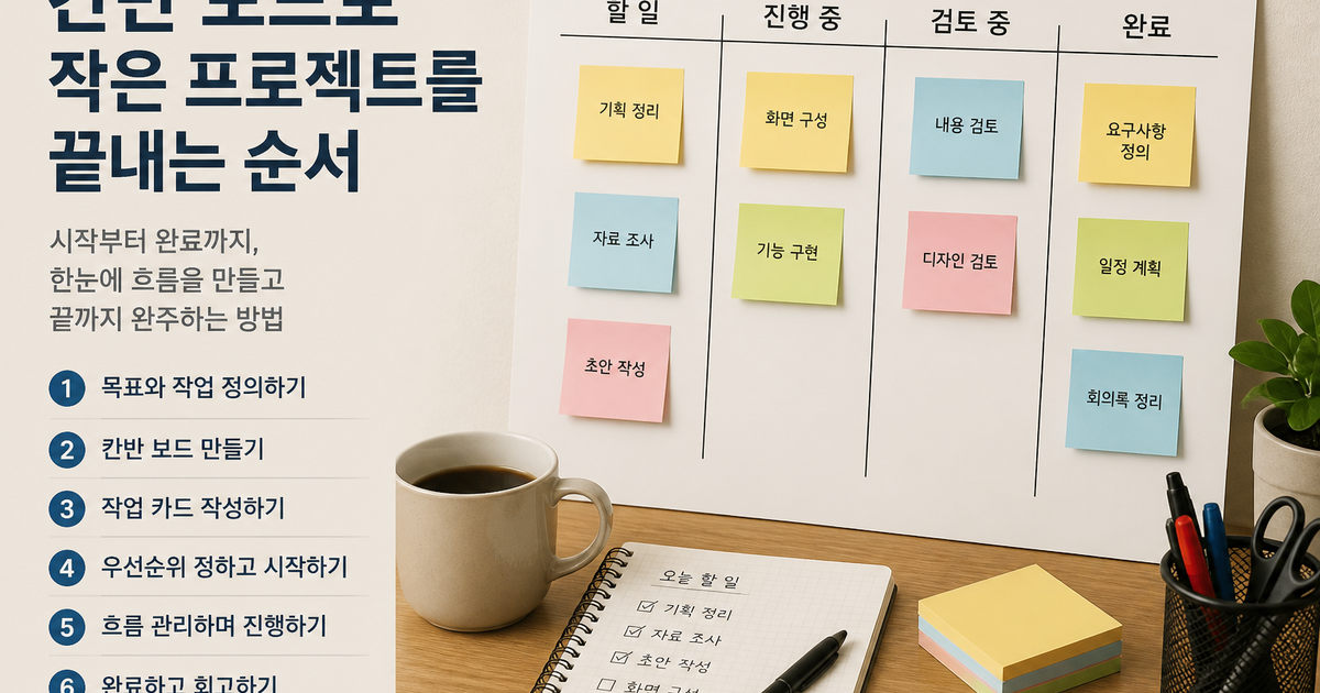 칸반 보드로 작은 프로젝트를 끝내는 순서