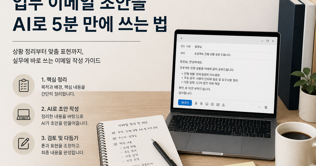 업무 이메일 초안을 AI로 5분 만에 쓰는 법
